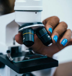 lady at microscope